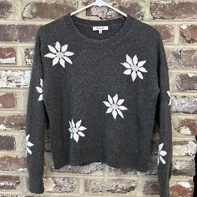 Madewell Floral Intarsia Pullover Sweater Womens XS Green • $12