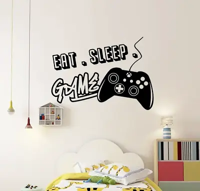 £7.95 • Buy Eat Sleep Game Xbox Controller Gamer Gaming Kids Wall Sticker Vinyl Decal V978