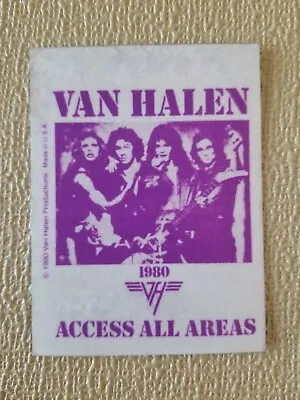 Van Halen 1980 Access All Areas Backstage Pass Sticker • $9