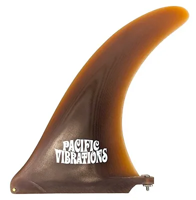 Longboard 9” Pacific Vibrations FIN SURFBOARD 4A Template Chocolate  Fiberglass • $66.99