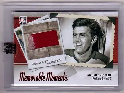 MAURICE RICHARD /13 ITG Superlative The First 6 Memorable Moments Jersey /14 SP • $87.79