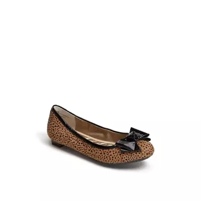 Me Too Women's Kaci Brown/Black Leopard Calf Hair Flat • $29.99