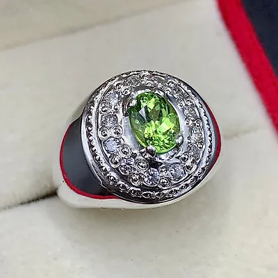 Natural Mens Peridot Ring Handmade Peridot Ring For Men 925 Sterling Silver • £144.77