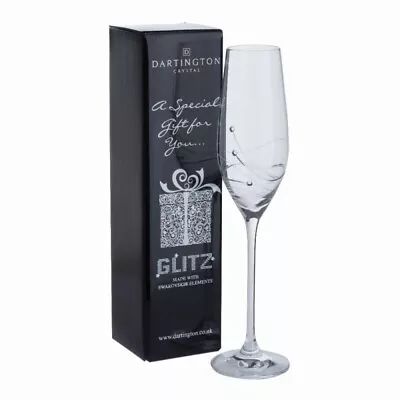 Dartington Clear Crystal Embellished Glitz Champagne Flutes Wine Glass 32cl • £24