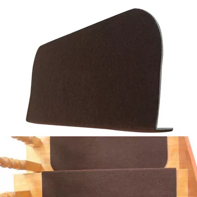 $42 • Buy 13x Skid-resistant Stair Treads Step Pads Carpet Mats Brown Washable Reusable US