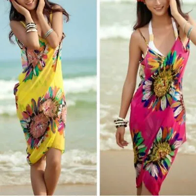 £5.82 • Buy Women Bikini Cover Up Scarf Dress Swimwear Beach Wrap Sarong Pareo Swim Sexy