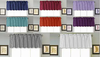 $5.95 • Buy 1PC Faux Silk Straight SMALL Window Valance Topper Waterfall Rod Pocket S18 NEW