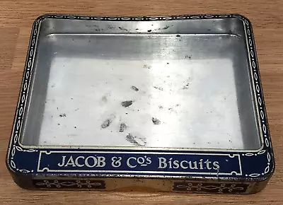 Delightful Glass Display Top Shop Counter Tin Jacob & Co's Biscuits C1915/20 • £37.95