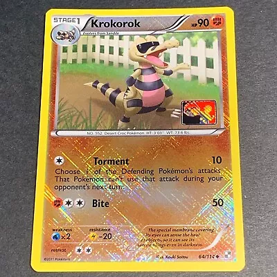 $1.99 • Buy Pokemon League Promo REVERSE HOLO Krokorok 64/114 - Near Mint (NM)