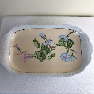 Vintage H&C Limoges Vanity Tray Haviland 1883 Hand Painted Signed Morning Glory • $45.99