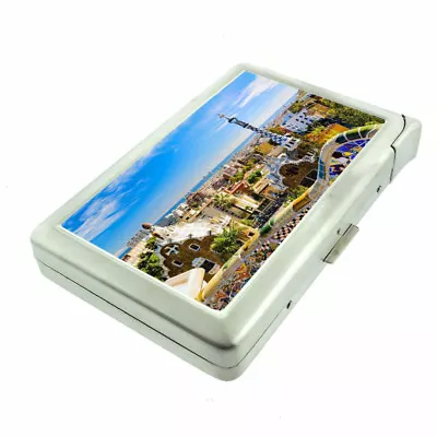 Barcelona Spain D1 100's Size Cigarette Case With Built In Lighter Wallet • $21.95