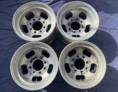 (4) Vintage Slot Mag Wheels Rims 16.5 X 9.75 Ford  Dodge Chevy 8x6.5 • $679.15