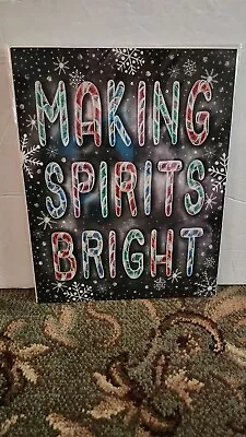 Making Spirits Bright Chalkboard 8  X 10  Print Unframed! • $10