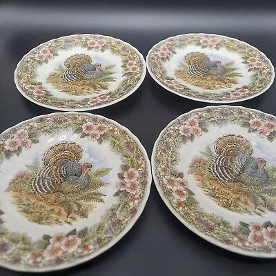 4 Thanksgiving Queens 8” Dessert/Salad Plate Made In Columbia Myott Factory Copy • $40