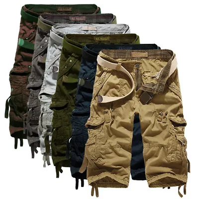 Mens Cargo Shorts Combat Army Work Casual Chino 3/4 Long Length Summer Pants New • $26.95