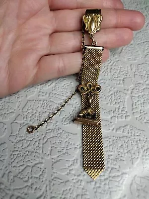 Antique Pocket Watch Chain Fob Mesh Missing Hook Clasp Monogrammed Gold Filled? • $16