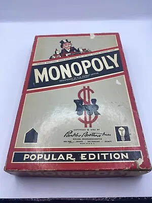 VINTAGE Monopoly Game Popular Edition Parker Brothers Wood Pieces NO BOARD 1954 • $10