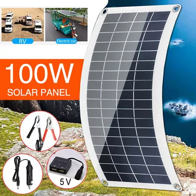 100W Solar Panel Kit 12 Volt Trickle Battery Charger For Car Van Caravan Boat UK • £16.99