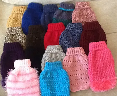 £6.99 • Buy Hand Knitted Puppy Dog Coat - Jumper  Tiny Xxs Small 6  Chihuahua Teacup Yorkie 