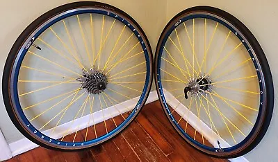 Vintage Spinergy SPOX  Road Bike Wheelset 700c ClincherBlue/YellowNice! • $325