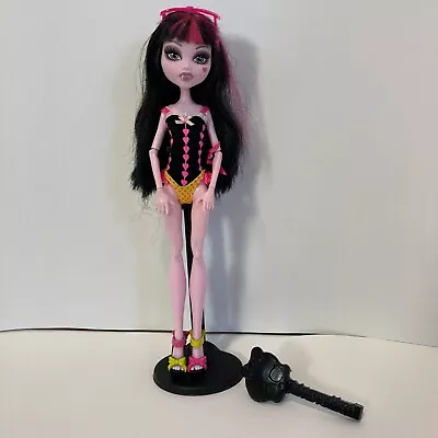 Monster High Draculaura Gloom Beach Doll Sunglasses Bathing Suit Stand Shoes • $39.34