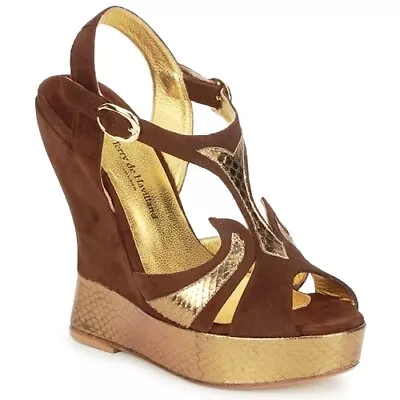 £170.99 • Buy TERRY De HAVILLAND London Extra Luxury Genuine Leather Platform Sandal N 38 