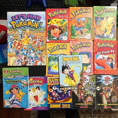 Lot Of 13 Pokémon Dragonball Bakugan Sonic VTG 90’s Scholastic Books Pokemon • $79.99