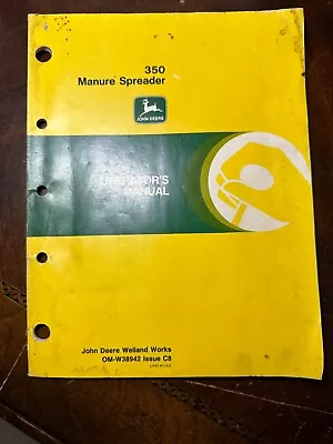 Vintage John Deere 350 Manure Spreader Operator's Manual OM-W38942 C8 (#61) • $19.95