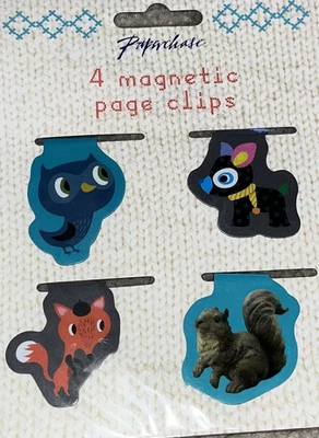 £0.99 • Buy 4x Paperchase Magnetic Paperclip Bookmarks Modern Fun Cute Gift Woodland Animals