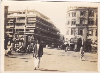 Interesting Antique Photo Cairo Street Scene Egypt Orient Hotel / Bar ? • £2.50
