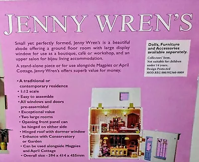 Jenny Wren's Dolls House Shop Pub Cafe Flat Above. Unpainted Flat Pack Kit 1:12 • £100