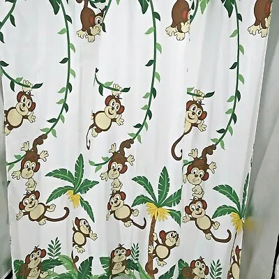 Saturday Knight Monkey Shower Curtain Childs Shower Jungle  • $32.50