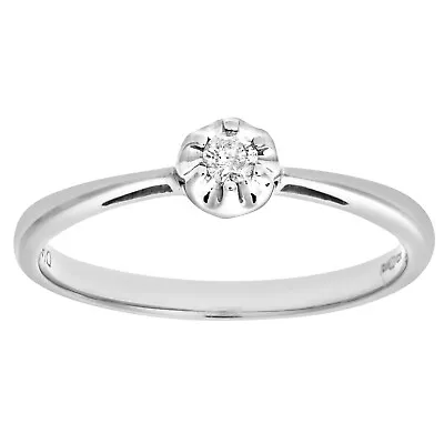 9ct White Gold Diamond Solitare Engagement Ring By Naava • $211.52