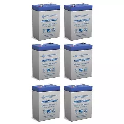 Power-Sonic 6 Pack - 6v 4ah Sealed Lead Acid Battery (6v4ah  6 Volt 4 Amp Hour  • $55.99