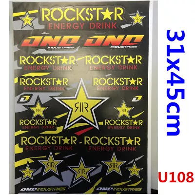 Rockstar Sticker Decal Sheet Car Dirt ATV Quad Motorcycle Motocross MX PIT BIKE • $9.99