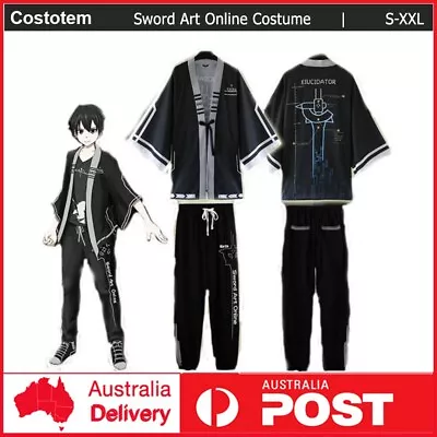 Anime Sword Art Online SAO Pants Kimono Cosplay Sport Casual Costume Suit • $78.82