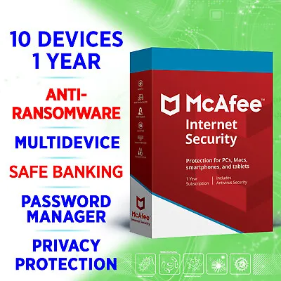£7.73 • Buy McAfee Internet Security 2023 10 Devices 1 Year FULL KEY / Win Mac Android