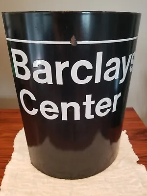 Original Vintage Barclays Center NYC MTA Subway Station Heavy Porcelain Sign! • $199