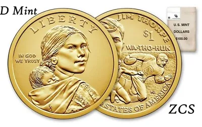 $3.45 • Buy 2018 D Native American Indian Dollar Coin Sacagawea Coins Jim Thorpe Money