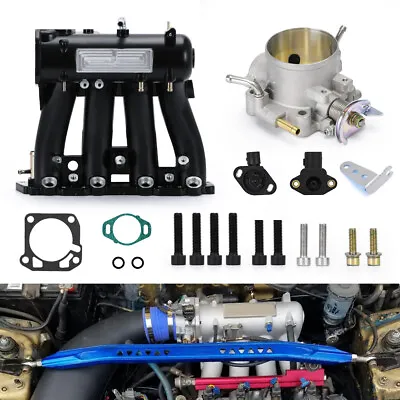 Racing D15 D16 DSeries Intake Manifold+Throttle Body For Honda Civic CRX SOL DEL • $173.90