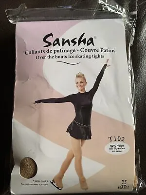 Sansha Over The Boot With Hook Ice Skating Tights T102 Adult Size S/M Camel • £11.50