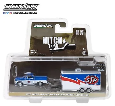 Hitch & Tow 12 1970 Ford F-100 And Enclosed Car Trailer - STP Racing 32120A • $16.99