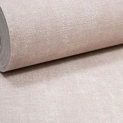 Plain Beige Wallpaper Textured Linen Effect Slightly Imperfect Paste The Wall • £6.99