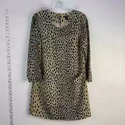 NWT J.CREW Black Brown Leopard Print A-Line Dress - Women's Size 4 • $31