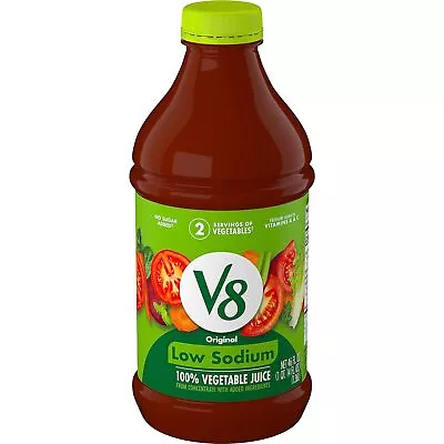 V8 Low Sodium Original 100% Vegetable Juice With Vitamins Gluten Free 46 Fl Oz • $7.03