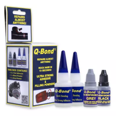 Q-Bond QB2 Ultra Strong Adhesive Repair Kit Rock Hard In 10s Second • £12.99