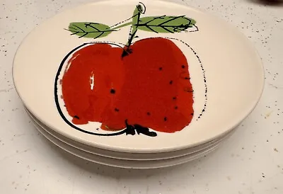 3 - Vintage VERA Mikasa Forbidden Fruit Apple 7.5  Salad Food Plates F7102 • $14.99