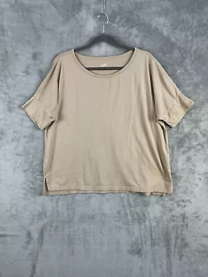 J. Jill Top Tan Large Short Sleeve Whisper Weight Dolman Tee Round Neck • $11.99