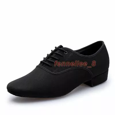 Men's Latin Ballroom Dance Shoes Canvas Latin Salsa Shoes Plus Size Heel Tango • $33.51