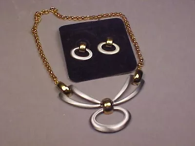 Vintage Sarah Coventry  Hi-Style  (1977) Necklace & Pierced Earrings (card) Set • $1.99